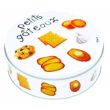 Круглая металлическая коробка для печенья Gourmet Petits Gâteaux