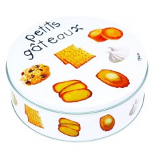 Круглая металлическая коробка для печенья Gourmet Petits Gâteaux