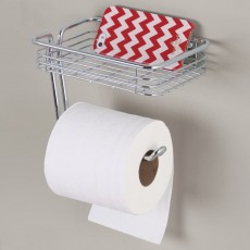 Настенный держатель туалетной бумаги с полочкой Classico