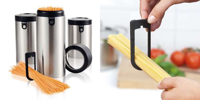 Spaghetti container with measure